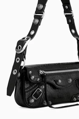 Buy Balenciaga Black Small Le Cagole Sling Bag in Arena Lambskin