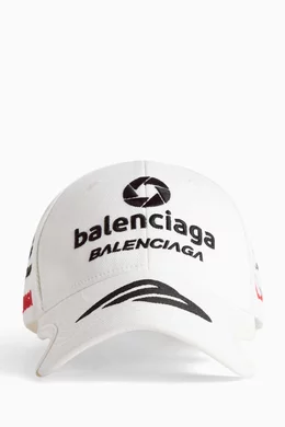 Buy Balenciaga White Unisex Top League Cap in Cotton Drill for