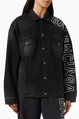 Large black shop denim jacket