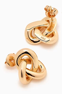 Knotted gold earrings deals