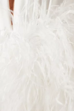 Ostrich feather dress white cheap