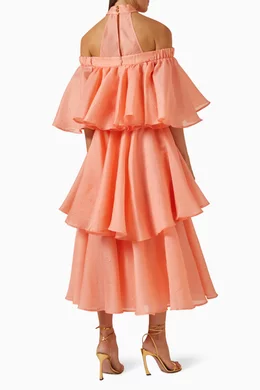 Orange dress off shoulder store