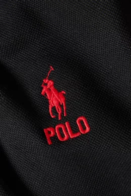 Black polo jacket with red horse on sale