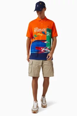 Cotton mesh graphic polo hotsell