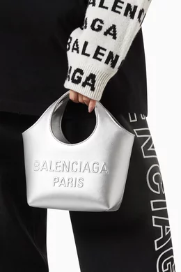 Buy Balenciaga Silver XS Mary Kate Tote Bag in Metallic Leather for Women in UAE Ounass