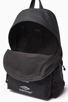Buy Balenciaga Black Explorer Logo embroidered Backpack in Nylon for Men in UAE Ounass