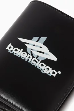 Buy Balenciaga Black Cash Vertical Bifold Wallet Box in Calf Leather for Men in UAE Ounass