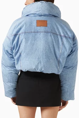 Alexander wang denim puffer on sale jacket