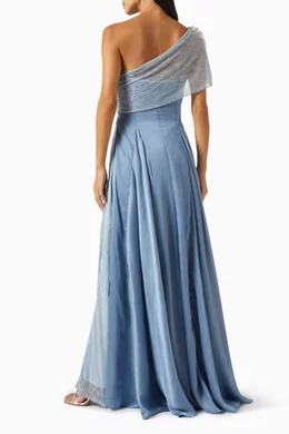 Buy NASS Silver One shoulder Maxi Dress for Women in UAE Ounass