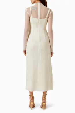 Sheer long deals sleeve dress