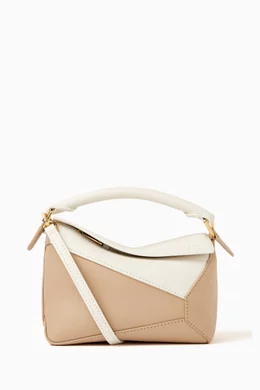 Buy LOEWE White Mini Puzzle Bag in Classic Calfskin for Women in UAE Ounass