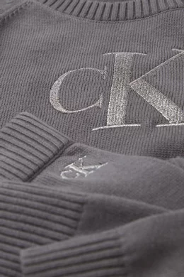 Buy Calvin Klein Black Embroidered Monogram Sweater Set in Cotton knit for UNISEX in UAE Ounass