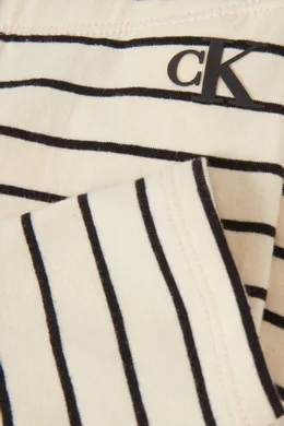 Buy Calvin Klein Neutral Striped Leggings in Stretch Cotton for UNISEX in UAE Ounass