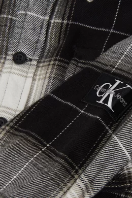 Buy Calvin Klein Black Checkered Shirt in Cotton Flannel for Boys in UAE Ounass