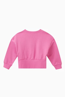 Buy Calvin Klein Pink Puff Hero Logo Sweatshirt in Cotton for Girls