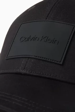Buy Calvin Klein Black Logo Patch Cap in Cotton for Men in UAE