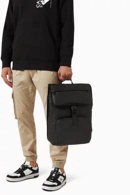 Buy Calvin Klein Jeans Black Ultralight Flap Backpack in Faux