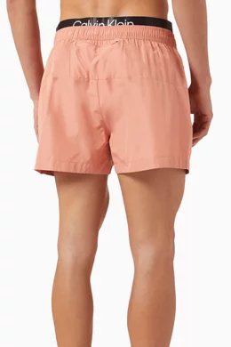 Buy Calvin Klein Pink Double Waistband Drawstring Swim Shorts for Men in UAE Ounass