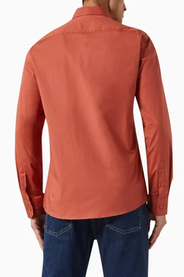 Buy Calvin Klein Brown Slim fit Shirt in Stretch Cotton poplin for