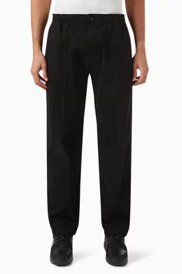 Buy Calvin Klein Jeans Black Logo Badge Pants in Cotton for Men
