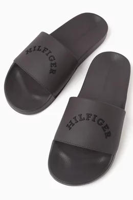 Tommy hilfiger slides clearance grey