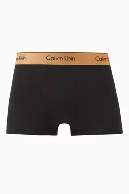 Buy Calvin Klein Black Logo Trunks in Cotton Jersey for Men in UAE Ounass