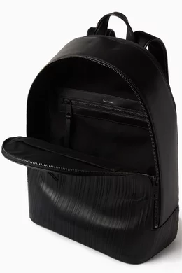Black leather cheap backpack men