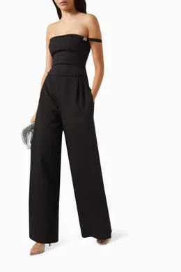 Buy CHATS by C.Dam Black Toke Off the shoulders Jumpsuit in Stretch jersey for Women in UAE Ounass