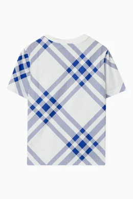 Buy Burberry Blue Check Print T Shirt in Cotton for Boys in UAE