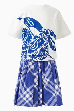 Burberry blue pleated skirt sale