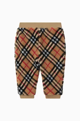 Buy Burberry Neutral Check-print Jogging Pants in Cotton for Baby Girls in  UAE
