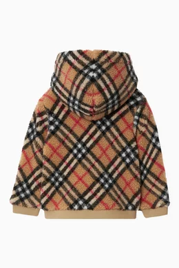 Burberry check print hot sale hoodie