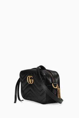 Buy Gucci Black Mini GG Marmont Camera Shoulder Bag in Matelass