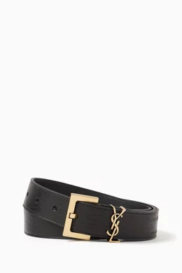 Ysl black women's belt best sale