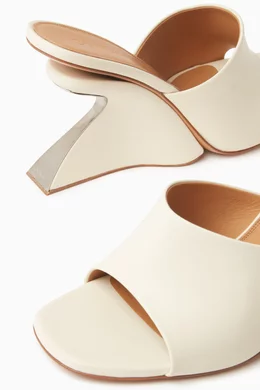 White wedge mule sandals clearance