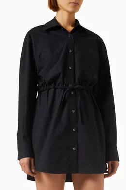 Buy Alexander Wang.t Black Layered Shirt Dress in Cotton for