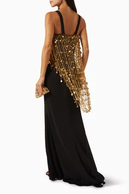 Beaded fringe evening shop gowns