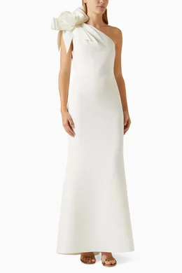 One shoulder deals column gown