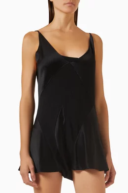 Buy Maison Margiela Black Cami Playsuit in Viscose blend for Women