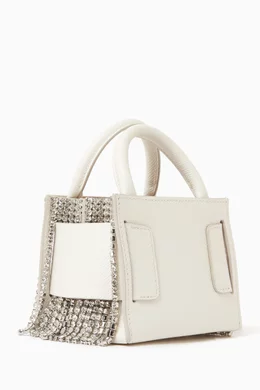Buy BOYY White Mini Bobby Surreal Tote Bag in Crystal Flapper