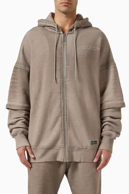 Buy Fifty Made Neutral Oversized Vintage Zip Hoodie in Organic