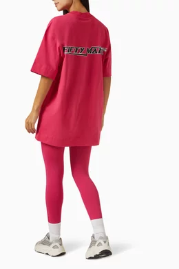 Buy Fifty Made Pink Oversized Logo T shirt in Organic Cotton for