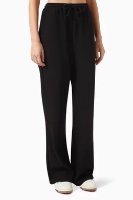 Buy Adanola Black Waffle Straight leg Lounge Pants for Women in
