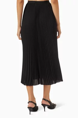 Buy Balenciaga Black Pleated Midi Skirt in Technical Crepe for