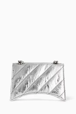 Buy Balenciaga Silver XS Crush Chain Shoulder Bag in Metallic Quilted Calfskin for Women in UAE Ounass