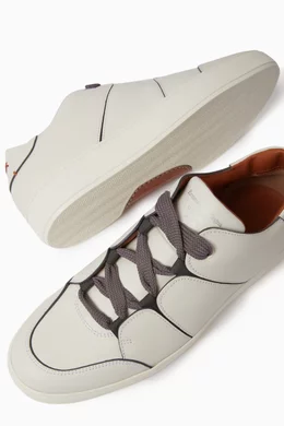 Buy Zegna Neutral Tiziano Low top Sneakers in Leather for Men in