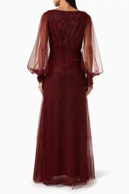 Maroon maxi dress top