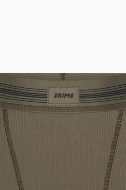 Buy SKIMS Green Rib Boxer Briefs in Cotton for Women in UAE