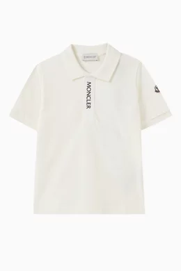 Buy Moncler Enfant Neutral Logo Polo Shirt in Cotton for Boys in UAE