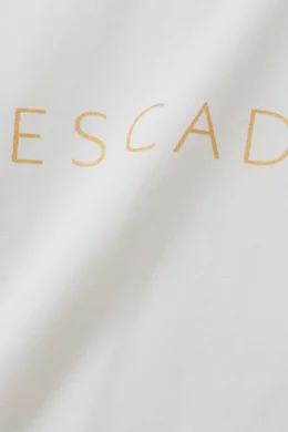 Escada Sport Women's Metallic-Logo Cotton Sweatshirt (M, White)